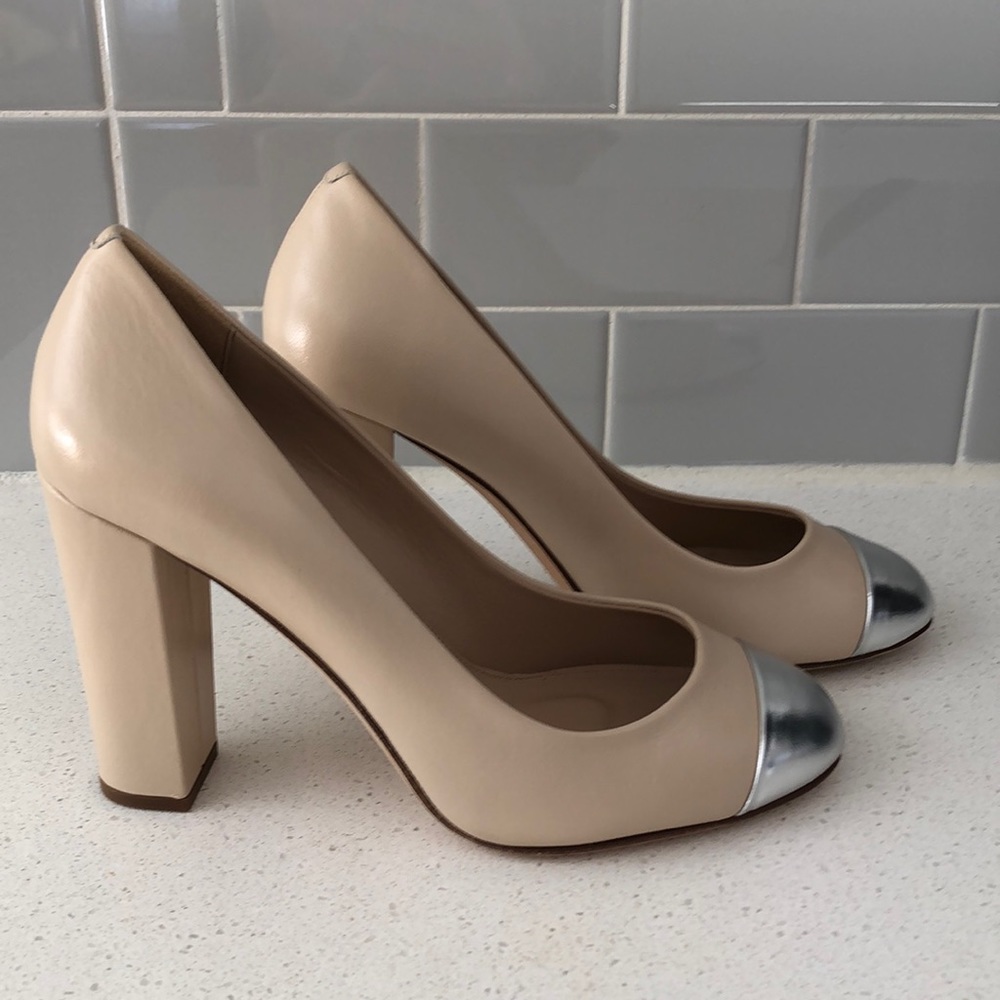 Women’s Jcrew Leather Nude Heels Size 8 New